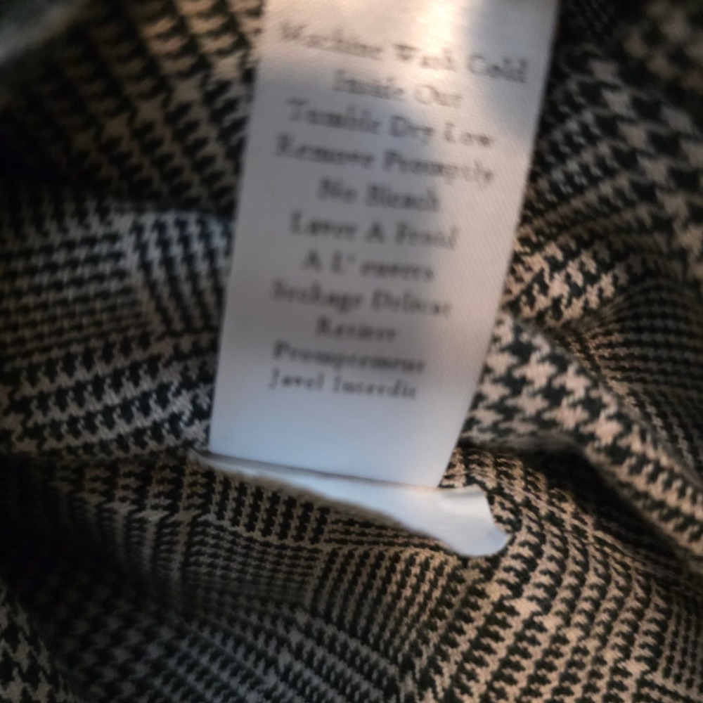 Frank & Eileen relax Button Shirt Women XL Grey Plaid Glen Check Woven in Italy - Picture 10 of 12